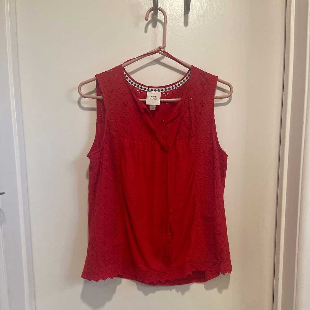 Knox Rose red sleeveless top M - never worn